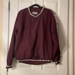 Vintage Pregame Athletics Maroon Pullover windbreaker sweatshirt.
